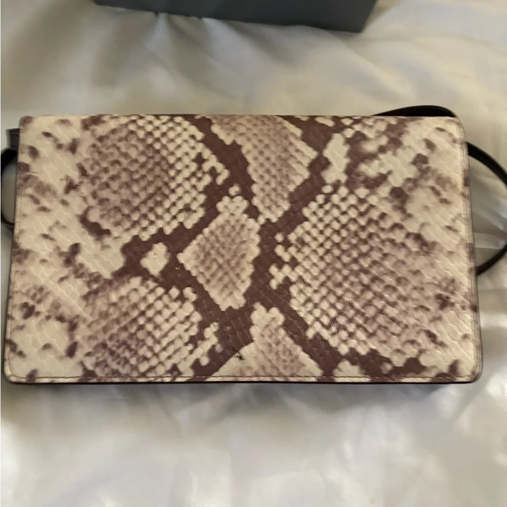 NWOT Coach Cream and Brown Snakeskin Python Embossed Leather Bag - Picture 3 of 9
